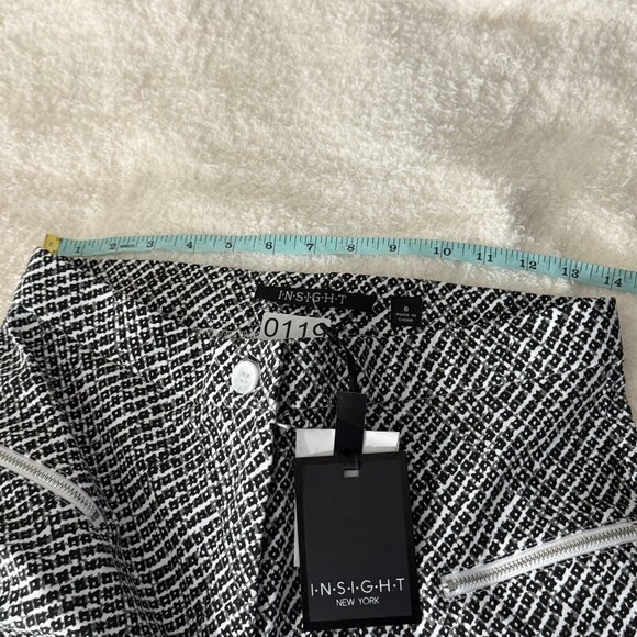 Insight New York PANTS, Tetris Dot Black & White Patterned Size 8 - Picture 10 of 16